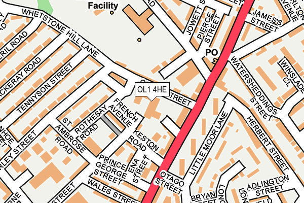 OL1 4HE map - OS OpenMap – Local (Ordnance Survey) OL1 4HE map - OS OpenMap – Local (Ordnance Survey)