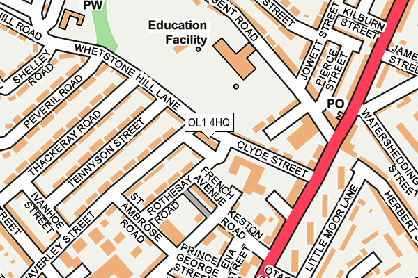 OL1 4HQ map - OS OpenMap – Local (Ordnance Survey) OL1 4HQ map - OS OpenMap – Local (Ordnance Survey)