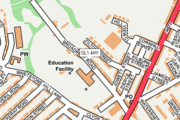 OL1 4HY map - OS OpenMap – Local (Ordnance Survey) OL1 4HY map - OS OpenMap – Local (Ordnance Survey)