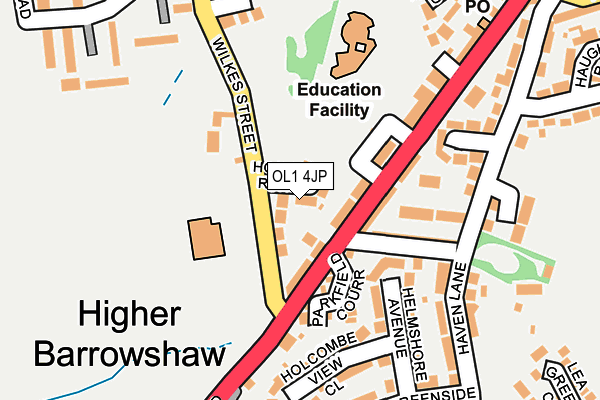 OL1 4JP map - OS OpenMap – Local (Ordnance Survey) OL1 4JP map - OS OpenMap – Local (Ordnance Survey)