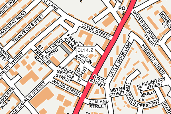 OL1 4JZ map - OS OpenMap – Local (Ordnance Survey) OL1 4JZ map - OS OpenMap – Local (Ordnance Survey)