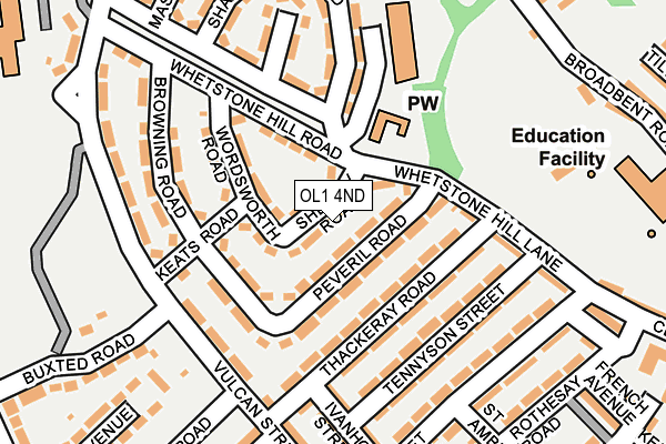 OL1 4ND map - OS OpenMap – Local (Ordnance Survey)