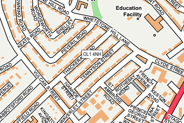 OL1 4NH map - OS OpenMap – Local (Ordnance Survey) OL1 4NH map - OS OpenMap – Local (Ordnance Survey)