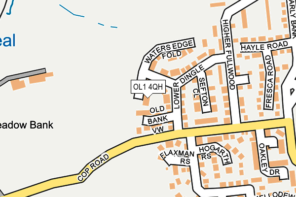 OL1 4QH map - OS OpenMap – Local (Ordnance Survey) OL1 4QH map - OS OpenMap – Local (Ordnance Survey)