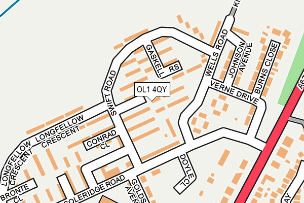 OL1 4QY map - OS OpenMap – Local (Ordnance Survey) OL1 4QY map - OS OpenMap – Local (Ordnance Survey)
