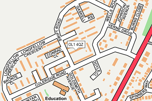 OL1 4QZ map - OS OpenMap – Local (Ordnance Survey) OL1 4QZ map - OS OpenMap – Local (Ordnance Survey)