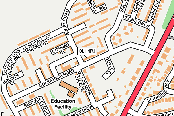 OL1 4RJ map - OS OpenMap – Local (Ordnance Survey) OL1 4RJ map - OS OpenMap – Local (Ordnance Survey)