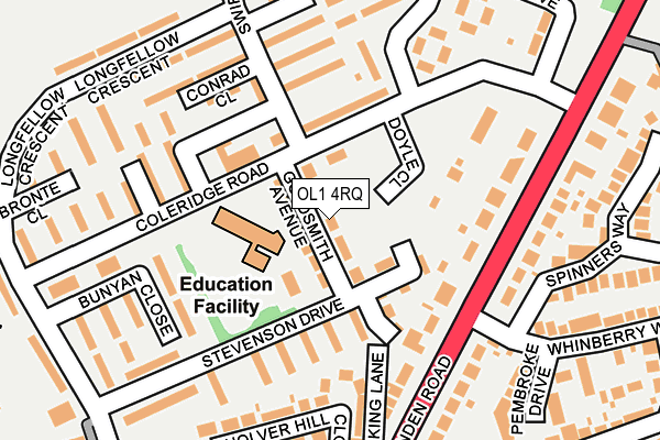 OL1 4RQ map - OS OpenMap – Local (Ordnance Survey) OL1 4RQ map - OS OpenMap – Local (Ordnance Survey)