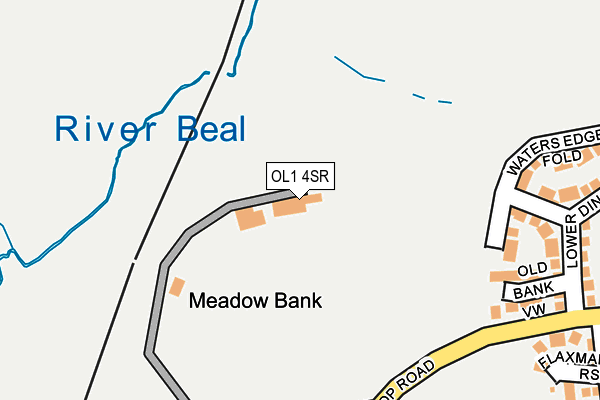 OL1 4SR map - OS OpenMap – Local (Ordnance Survey)