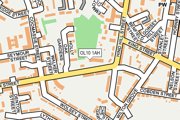 OL10 1AH map - OS OpenMap – Local (Ordnance Survey)