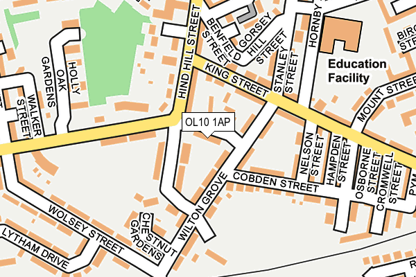 OL10 1AP map - OS OpenMap – Local (Ordnance Survey) OL10 1AP map - OS OpenMap – Local (Ordnance Survey)