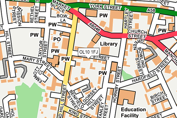 OL10 1FJ map - OS OpenMap – Local (Ordnance Survey) OL10 1FJ map - OS OpenMap – Local (Ordnance Survey)