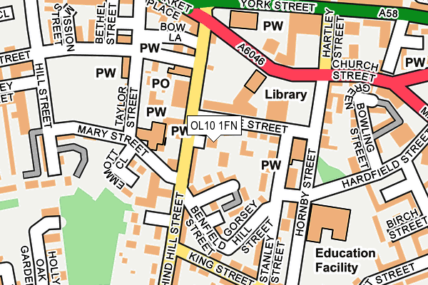 OL10 1FN map - OS OpenMap – Local (Ordnance Survey) OL10 1FN map - OS OpenMap – Local (Ordnance Survey)