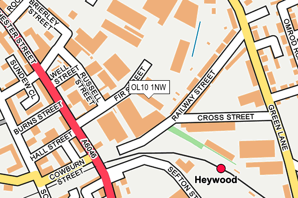 OL10 1NW map - OS OpenMap – Local (Ordnance Survey) OL10 1NW map - OS OpenMap – Local (Ordnance Survey)