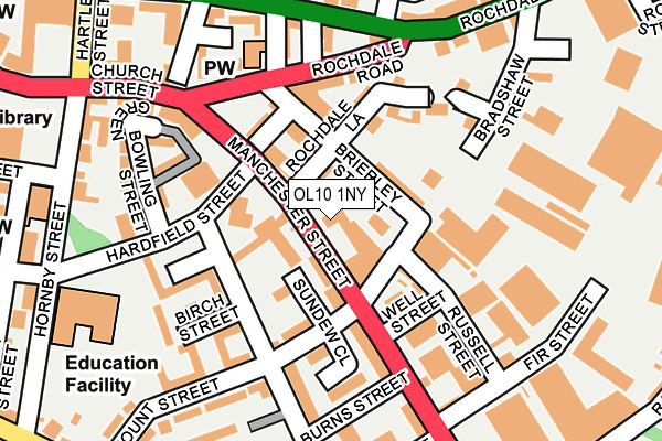 OL10 1NY map - OS OpenMap – Local (Ordnance Survey) OL10 1NY map - OS OpenMap – Local (Ordnance Survey)