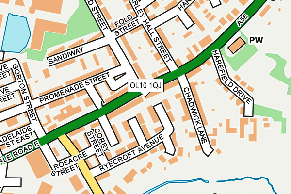 OL10 1QJ map - OS OpenMap – Local (Ordnance Survey) OL10 1QJ map - OS OpenMap – Local (Ordnance Survey)