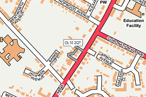 OL10 2QT map - OS OpenMap – Local (Ordnance Survey) OL10 2QT map - OS OpenMap – Local (Ordnance Survey)