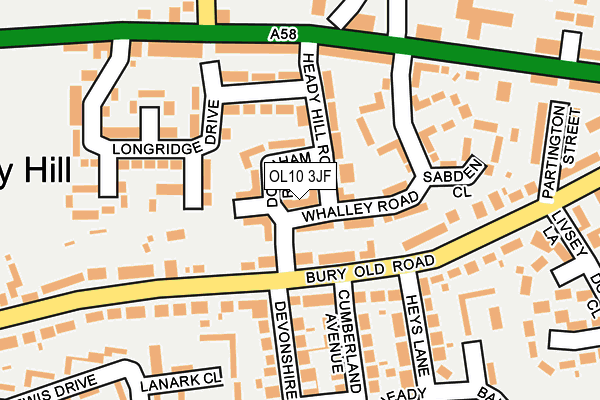OL10 3JF map - OS OpenMap – Local (Ordnance Survey) OL10 3JF map - OS OpenMap – Local (Ordnance Survey)