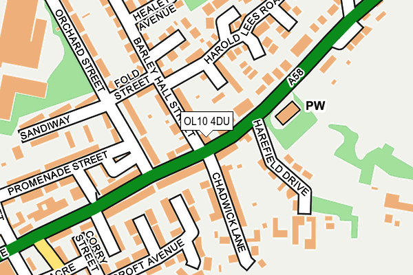 OL10 4DU map - OS OpenMap – Local (Ordnance Survey) OL10 4DU map - OS OpenMap – Local (Ordnance Survey)