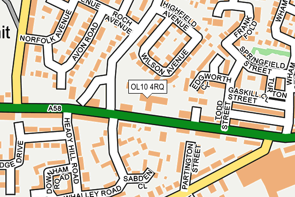 OL10 4RQ map - OS OpenMap – Local (Ordnance Survey) OL10 4RQ map - OS OpenMap – Local (Ordnance Survey)