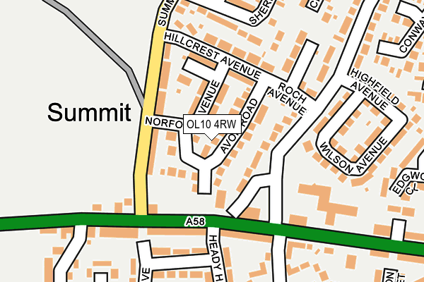 OL10 4RW map - OS OpenMap – Local (Ordnance Survey)
