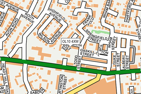 OL10 4XW map - OS OpenMap – Local (Ordnance Survey) OL10 4XW map - OS OpenMap – Local (Ordnance Survey)