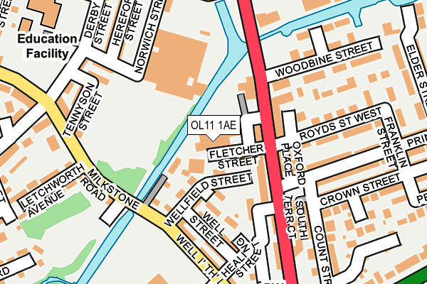 OL11 1AE map - OS OpenMap – Local (Ordnance Survey) OL11 1AE map - OS OpenMap – Local (Ordnance Survey)