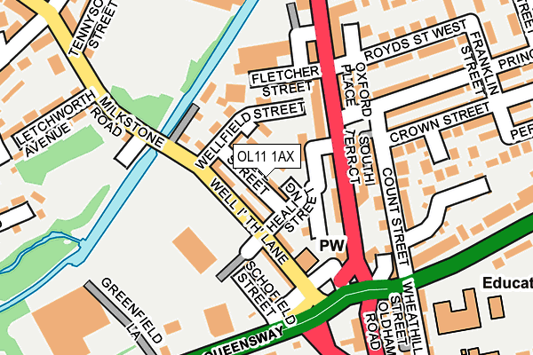 OL11 1AX map - OS OpenMap – Local (Ordnance Survey) OL11 1AX map - OS OpenMap – Local (Ordnance Survey)