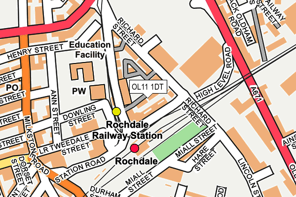 OL11 1DT map - OS OpenMap – Local (Ordnance Survey) OL11 1DT map - OS OpenMap – Local (Ordnance Survey)