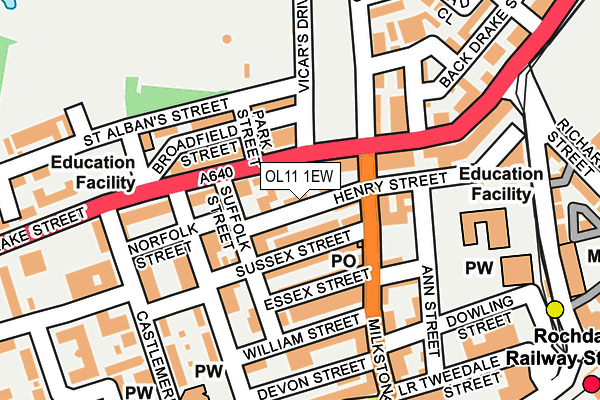 OL11 1EW map - OS OpenMap – Local (Ordnance Survey) OL11 1EW map - OS OpenMap – Local (Ordnance Survey)