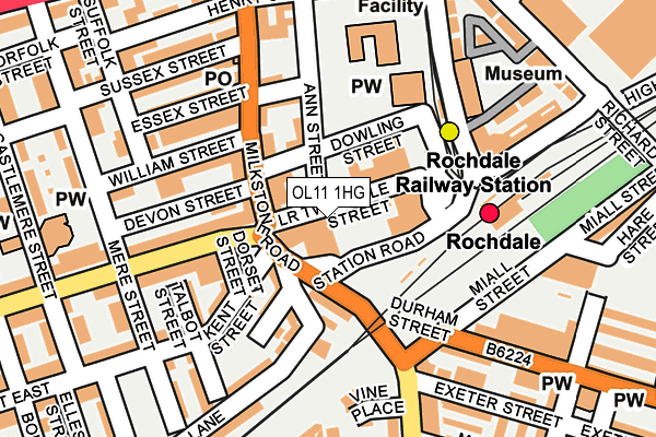 OL11 1HG map - OS OpenMap – Local (Ordnance Survey) OL11 1HG map - OS OpenMap – Local (Ordnance Survey)