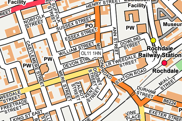 OL11 1HN map - OS OpenMap – Local (Ordnance Survey) OL11 1HN map - OS OpenMap – Local (Ordnance Survey)