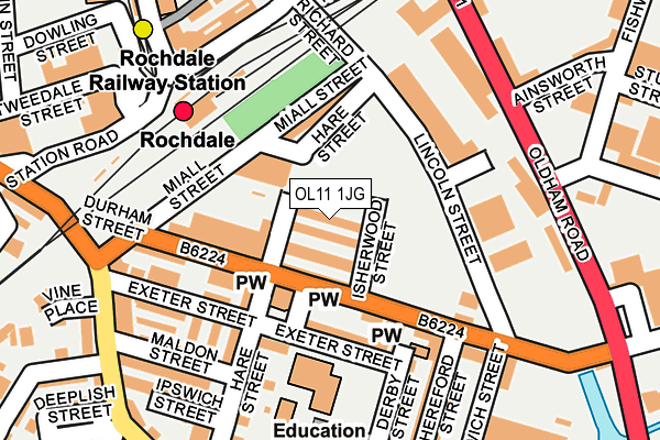 OL11 1JG map - OS OpenMap – Local (Ordnance Survey) OL11 1JG map - OS OpenMap – Local (Ordnance Survey)