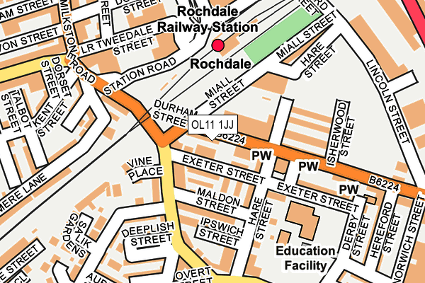 OL11 1JJ map - OS OpenMap – Local (Ordnance Survey) OL11 1JJ map - OS OpenMap – Local (Ordnance Survey)