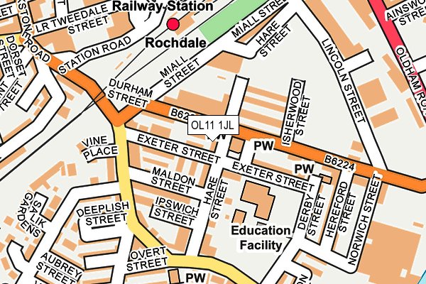 OL11 1JL map - OS OpenMap – Local (Ordnance Survey)