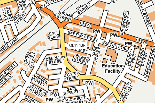 OL11 1JR map - OS OpenMap – Local (Ordnance Survey) OL11 1JR map - OS OpenMap – Local (Ordnance Survey)