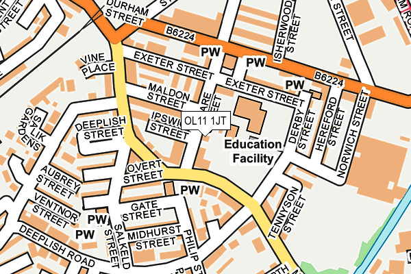 OL11 1JT map - OS OpenMap – Local (Ordnance Survey) OL11 1JT map - OS OpenMap – Local (Ordnance Survey)