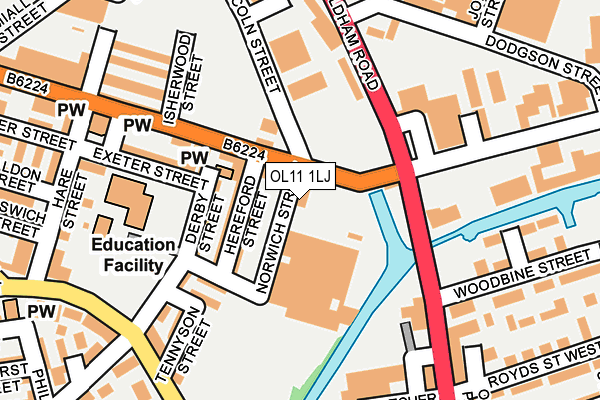OL11 1LJ map - OS OpenMap – Local (Ordnance Survey) OL11 1LJ map - OS OpenMap – Local (Ordnance Survey)