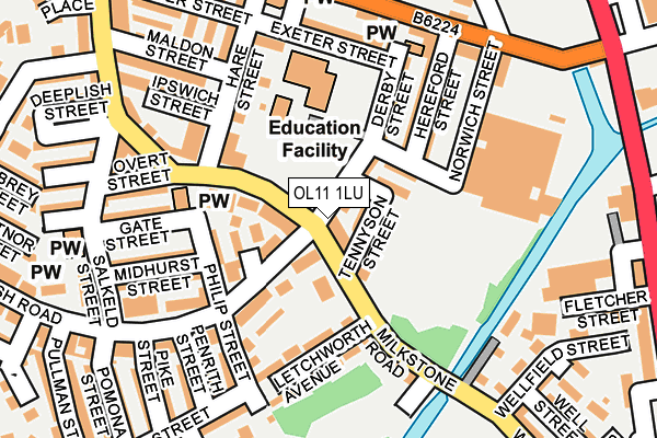 OL11 1LU map - OS OpenMap – Local (Ordnance Survey) OL11 1LU map - OS OpenMap – Local (Ordnance Survey)