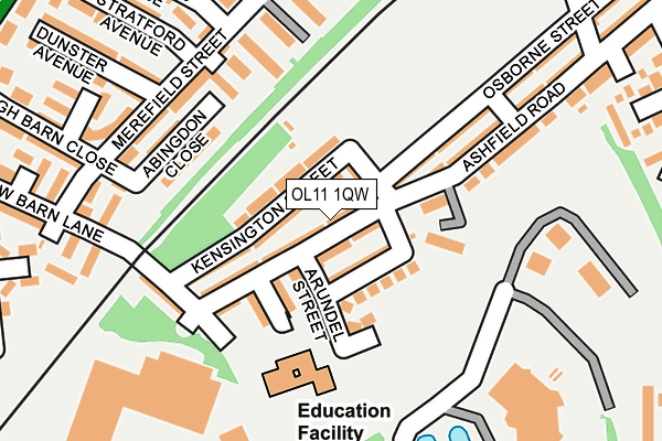 OL11 1QW map - OS OpenMap – Local (Ordnance Survey) OL11 1QW map - OS OpenMap – Local (Ordnance Survey)