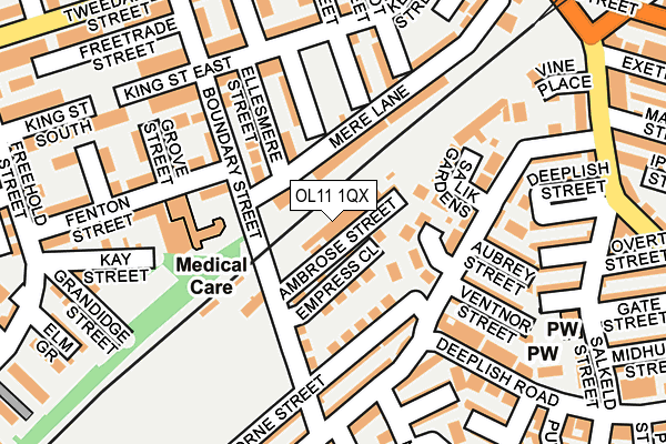 OL11 1QX map - OS OpenMap – Local (Ordnance Survey) OL11 1QX map - OS OpenMap – Local (Ordnance Survey)
