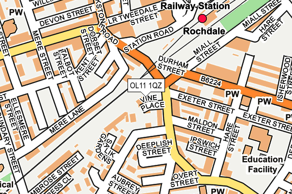 OL11 1QZ map - OS OpenMap – Local (Ordnance Survey) OL11 1QZ map - OS OpenMap – Local (Ordnance Survey)