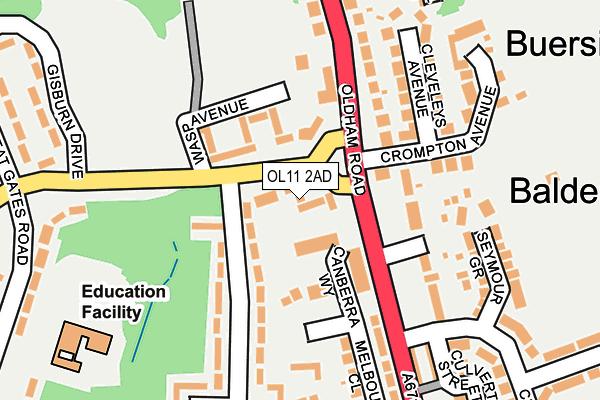 OL11 2AD map - OS OpenMap – Local (Ordnance Survey) OL11 2AD map - OS OpenMap – Local (Ordnance Survey)