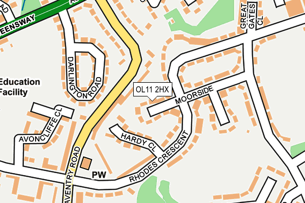 OL11 2HX map - OS OpenMap – Local (Ordnance Survey) OL11 2HX map - OS OpenMap – Local (Ordnance Survey)