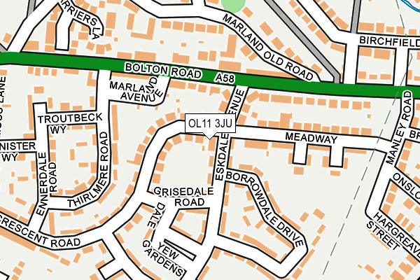 OL11 3JU map - OS OpenMap – Local (Ordnance Survey) OL11 3JU map - OS OpenMap – Local (Ordnance Survey)