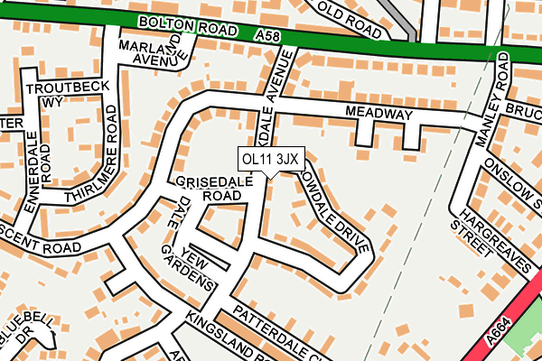 OL11 3JX map - OS OpenMap – Local (Ordnance Survey) OL11 3JX map - OS OpenMap – Local (Ordnance Survey)