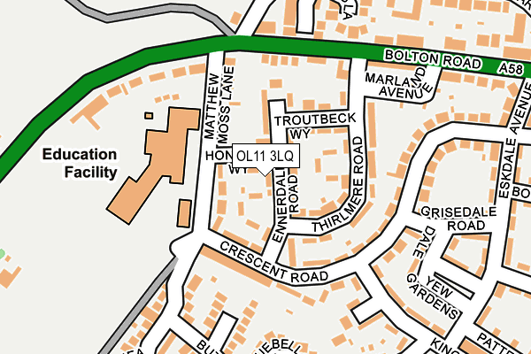 OL11 3LQ map - OS OpenMap – Local (Ordnance Survey) OL11 3LQ map - OS OpenMap – Local (Ordnance Survey)