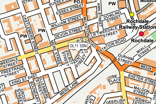 OL11 3SN map - OS OpenMap – Local (Ordnance Survey) OL11 3SN map - OS OpenMap – Local (Ordnance Survey)