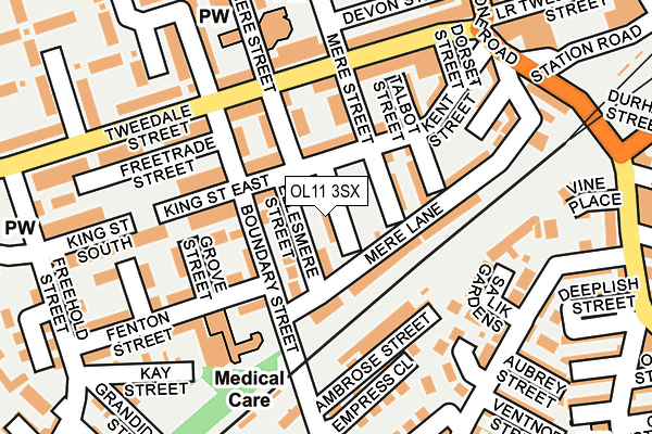 OL11 3SX map - OS OpenMap – Local (Ordnance Survey)