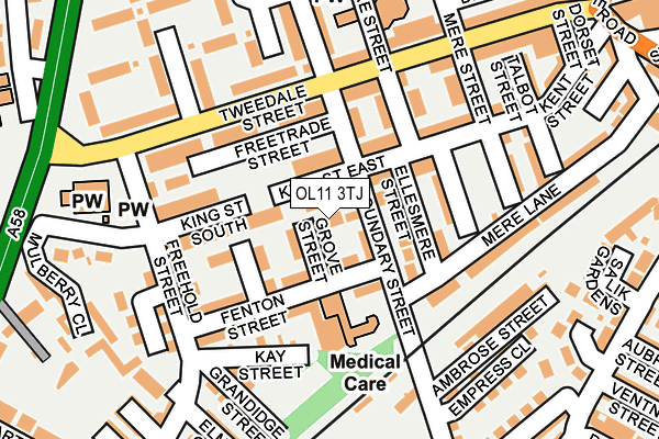 OL11 3TJ map - OS OpenMap – Local (Ordnance Survey) OL11 3TJ map - OS OpenMap – Local (Ordnance Survey)